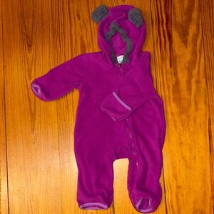 Kids Cozy Fleece One-Piece Romper - Purple